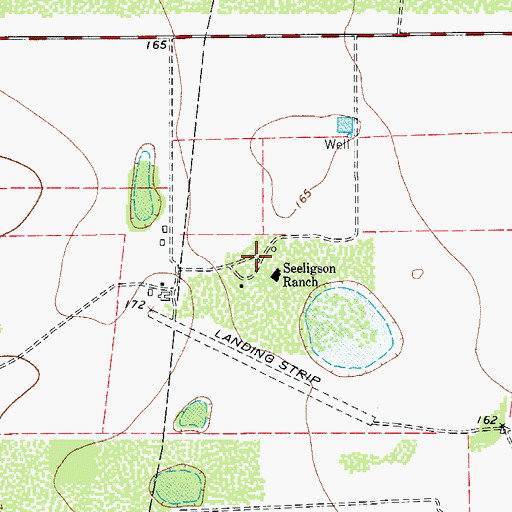 Topographic Map of Seeligson Ranch, TX