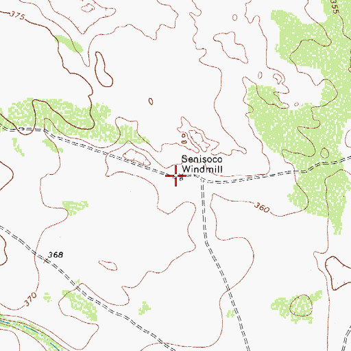 Topographic Map of Senisoco Windmill, TX