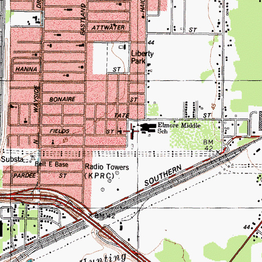 Topographic Map of Settegast School, TX
