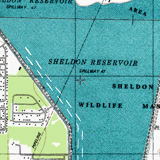 Topographic Map of Sheldon Reservoir, TX