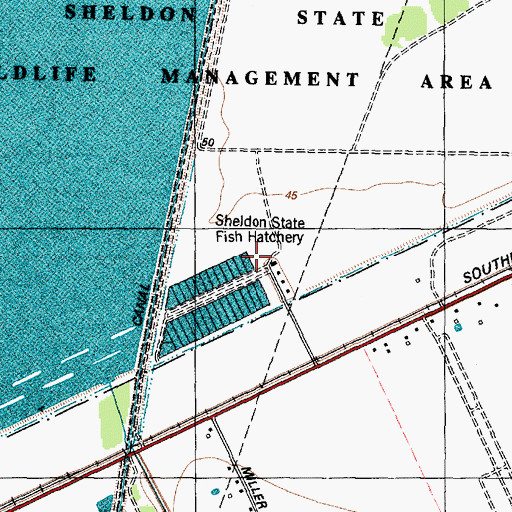 Topographic Map of Sheldon Wildlife Management Area, TX