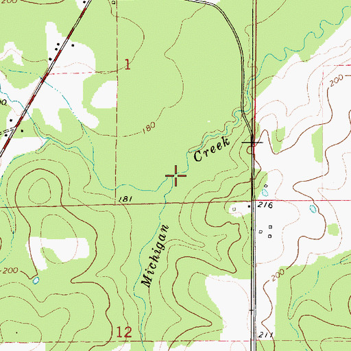 Topographic Map of Groose Creek, AL