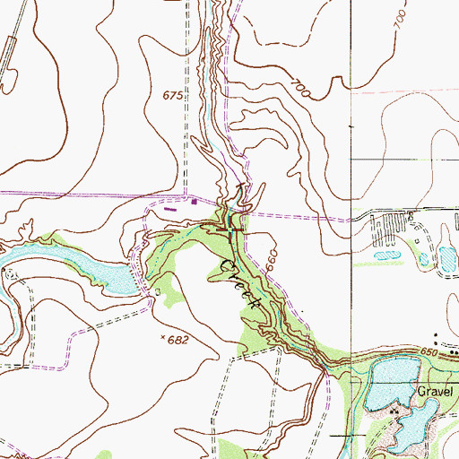 Topographic Map of Sherer Creek, TX