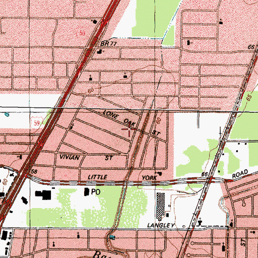 Topographic Map of Sherwood Place, TX