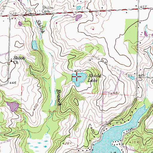 Topographic Map of Shield Lake, TX