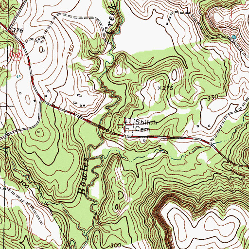 Topographic Map of Shiloh Cemetery, TX