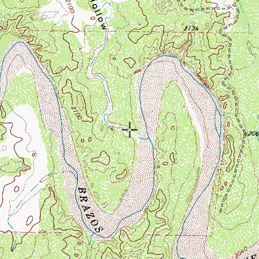 Topographic Map of Shin Hollow, TX