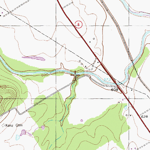 Topographic Map of Shoal Creek, TX