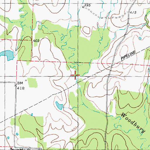 Topographic Map of Shuffle Creek, TX