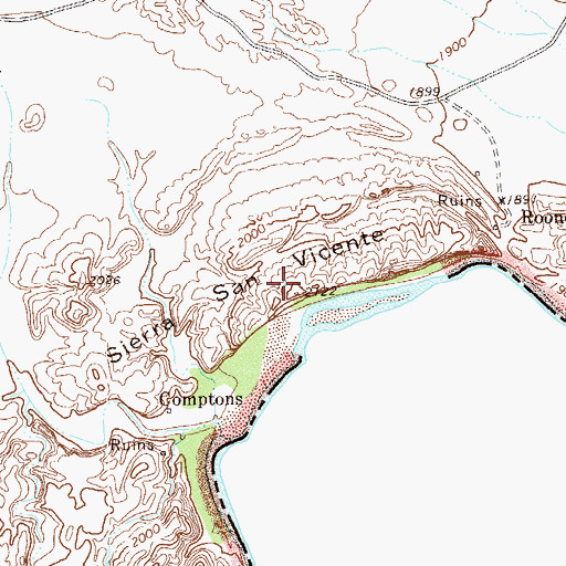 Topographic Map of Sierra San Vincente, TX