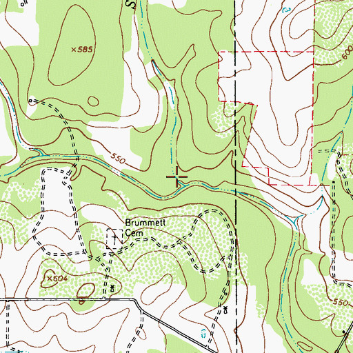 Topographic Map of Siestedero Branch Creek, TX