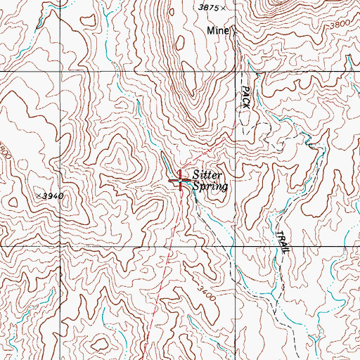 Topographic Map of Siffer Spring, TX