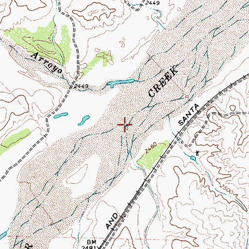 Topographic Map of Simmons Creek, TX