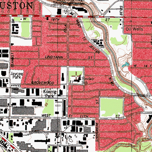 Topographic Map of Sinclair School, TX