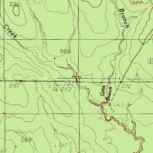 Topographic Map of Sixmile Creek, TX