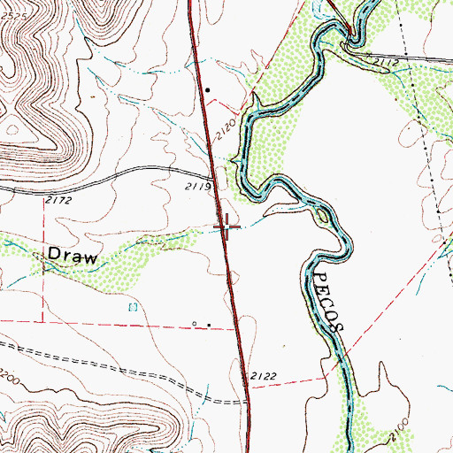 Topographic Map of Sixmile Draw, TX
