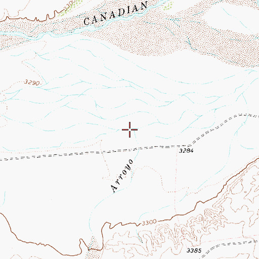Topographic Map of Skunk Arroyo, TX