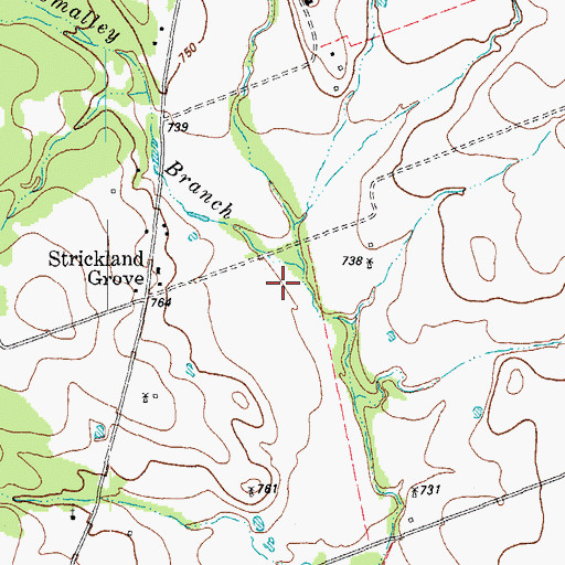 Topographic Map of Smalley Branch, TX