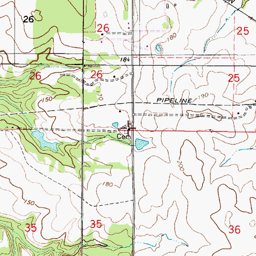 Topographic Map of John the Baptist Church, AL