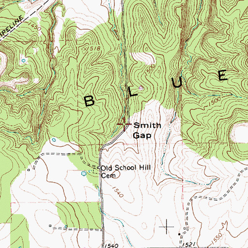 Topographic Map of Smith Gap, TX