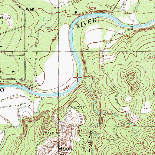 Topographic Map of Smith Hollow, TX