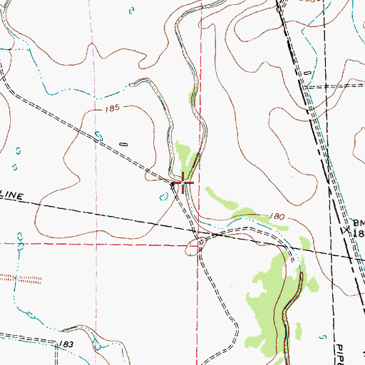 Topographic Map of Snake Creek, TX
