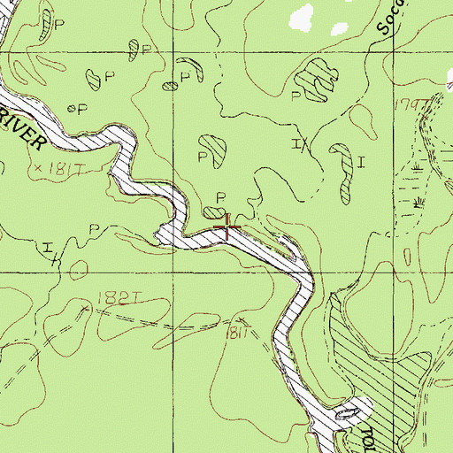 Topographic Map of Socagee Creek, TX