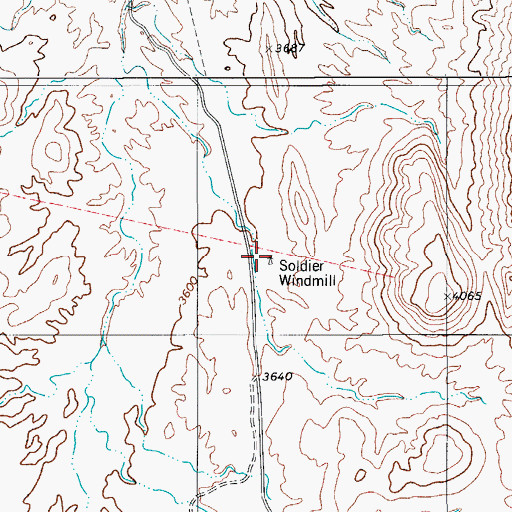 Topographic Map of Soldier Windmill, TX