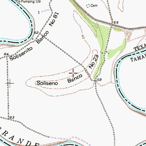 Topographic Map of Soliseno Banco Number 23, TX