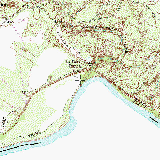 Topographic Map of Sombrerito Creek, TX