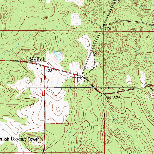 Topographic Map of Laurel Church, AL