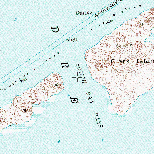 Topographic Map of South Bay Pass, TX