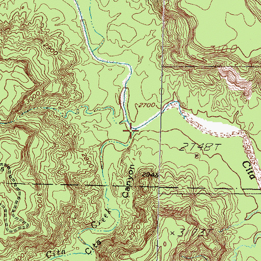 Topographic Map of South Cita Canyon, TX