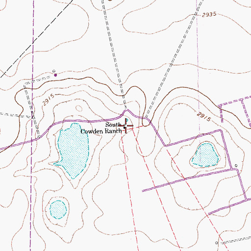 Topographic Map of South Cowden Ranch, TX