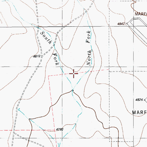 Topographic Map of South Fork Alamito Creek, TX