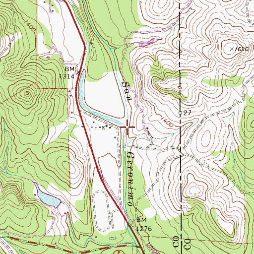 Topographic Map of South Fork Sangeronimo Creek, TX