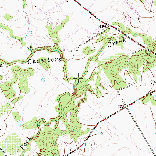 Topographic Map of South Fork South Fork Chambers Creek, TX