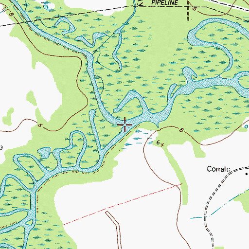 Topographic Map of South Fork Taylor Bayou, TX