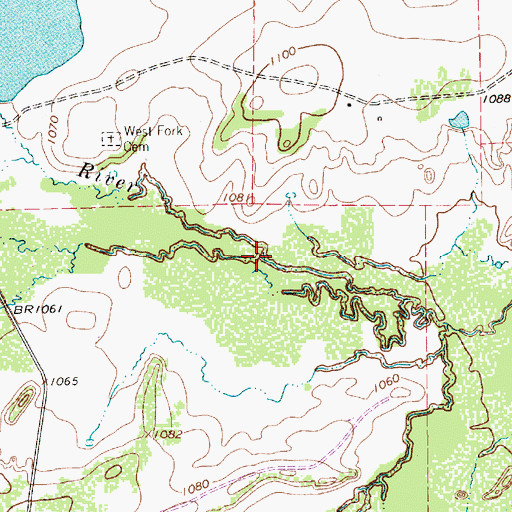 Topographic Map of South Fork Trinity River, TX