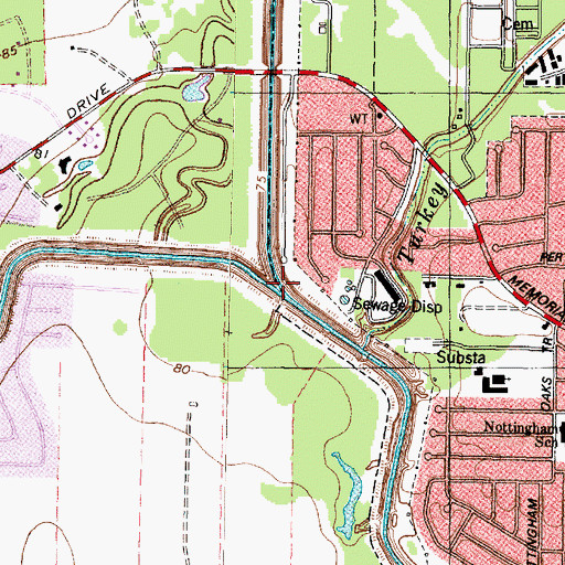 Topographic Map of South Mayde Creek, TX
