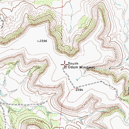Topographic Map of South Odom Windmill, TX