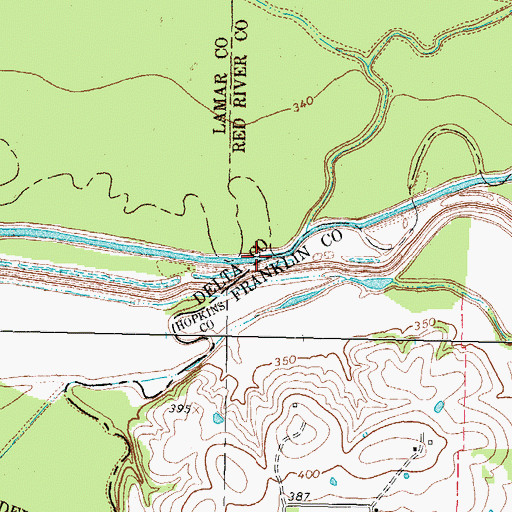 Topographic Map of South Sulphur River, TX