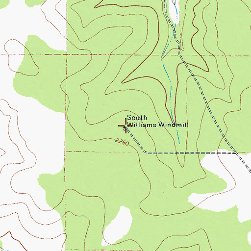 Topographic Map of South Williams Windmill, TX