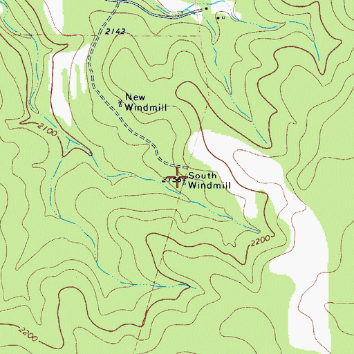 Topographic Map of South Windmill, TX