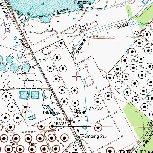Topographic Map of Spindletop Oil Field, TX