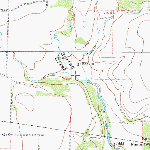 Topographic Map of Spring Creek, TX