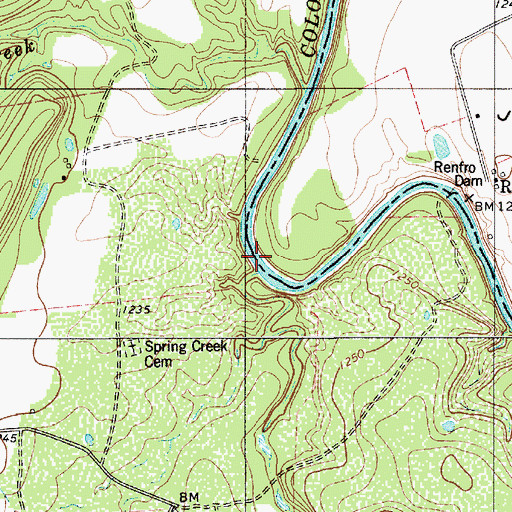 Topographic Map of Spring Creek, TX