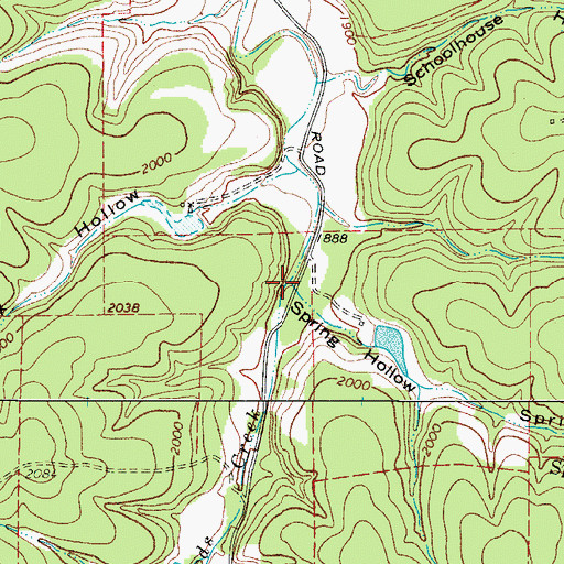 Topographic Map of Spring Hollow, TX