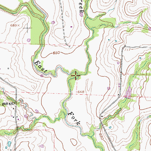 Topographic Map of Squirrel Creek, TX