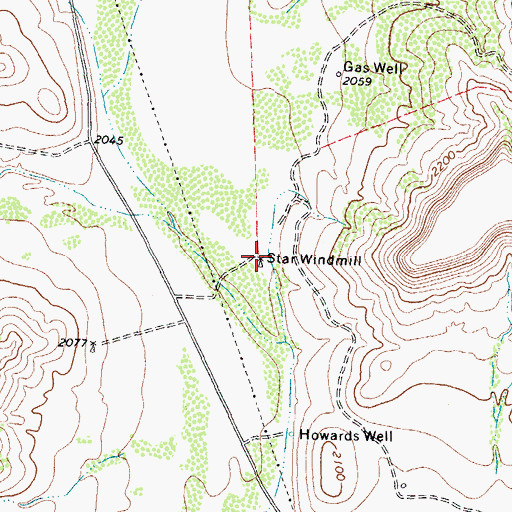 Topographic Map of Star Windmill, TX